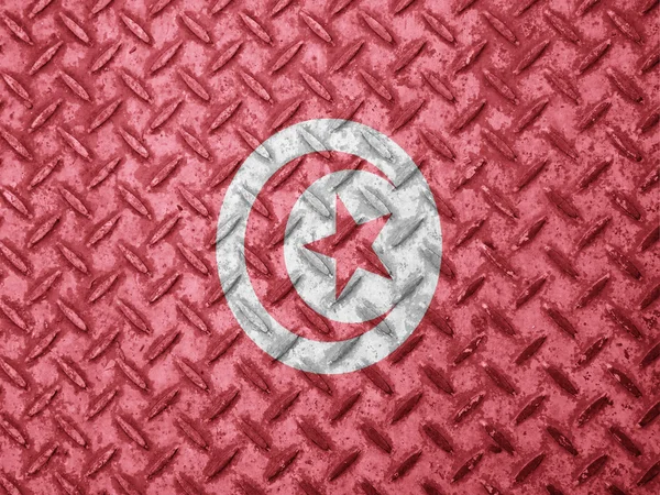 Tunisia flag on grunge wall — Stock Photo, Image