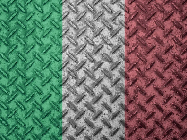 Italienische Flagge an der Grunge-Wand — Stockfoto