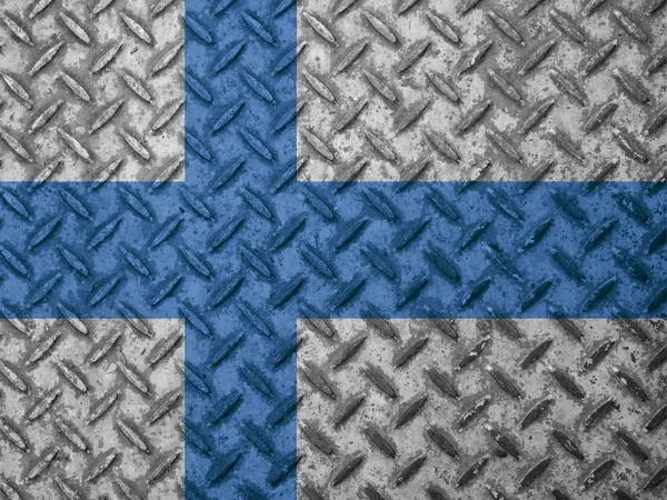 Vlajka Finska na grunge zdi — Stock fotografie