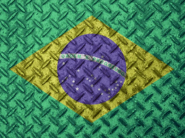 Bandera de Brasil en la pared grunge — Foto de Stock