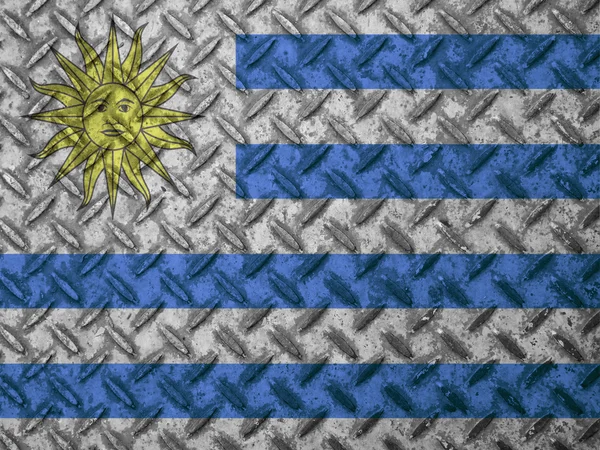 Bandera de Uruguay en pared grunge — Foto de Stock