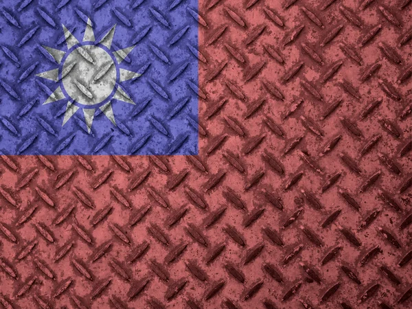 Taiwan flag on grunge wall — Stock Photo, Image