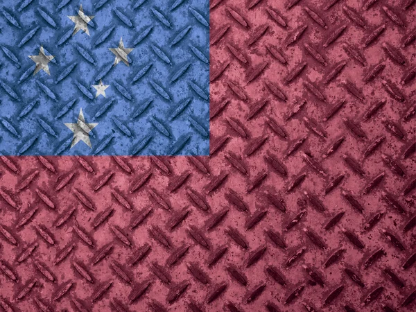 Samoa-Flagge an der Grunge-Wand — Stockfoto