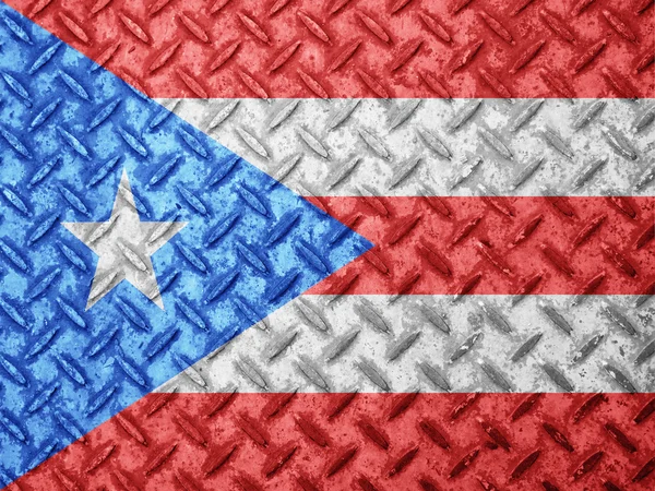 Bandera de Puerto Rico en muro grunge — Foto de Stock