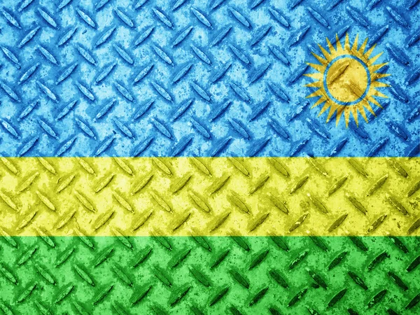 Rwanda vlag op grunge muur — Stockfoto