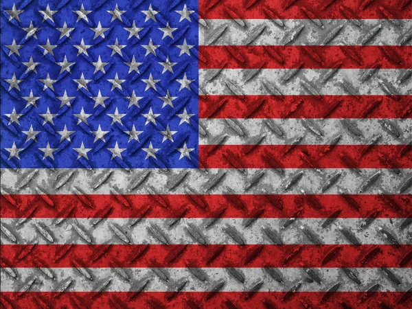 US-Flagge an Grunge-Wand — Stockfoto