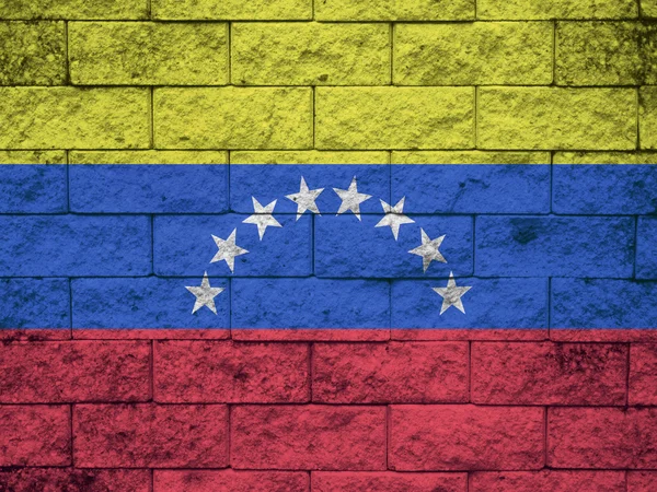 Venezuela Flag on the old wall texture — Stock Photo, Image