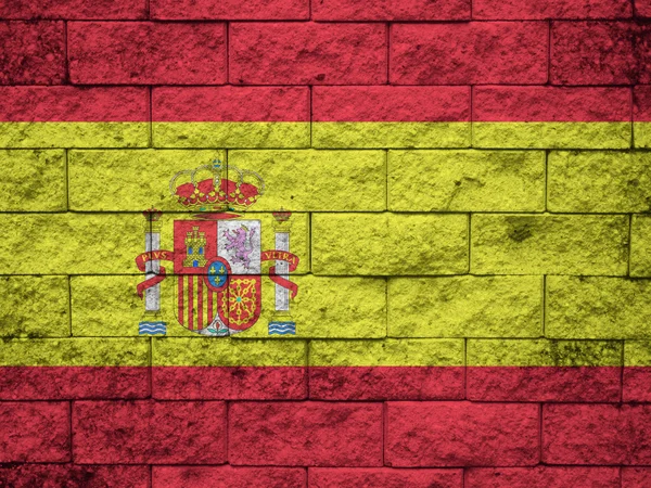 Испания, испанский флаг на стене текстурированный фон — стоковое фото