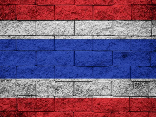 Thailändische Flagge an Grunge-Wand gemalt — Stockfoto