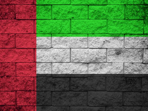 Verenigde Arabische Emiraten vlag geschilderd op grunge muur — Stockfoto