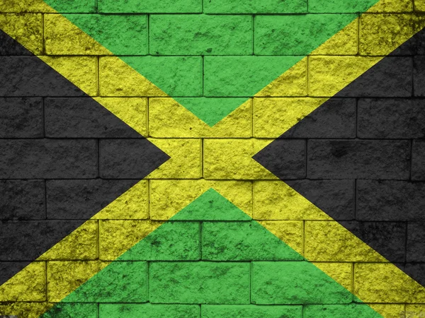 Jamaica Bandera en la vieja textura de la pared —  Fotos de Stock