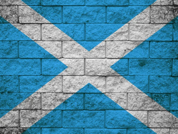Schottland-Flagge an Grunge-Wand gemalt — Stockfoto