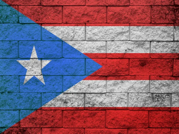 Flaga Portoryko namalowane na ścianie grunge — Zdjęcie stockowe