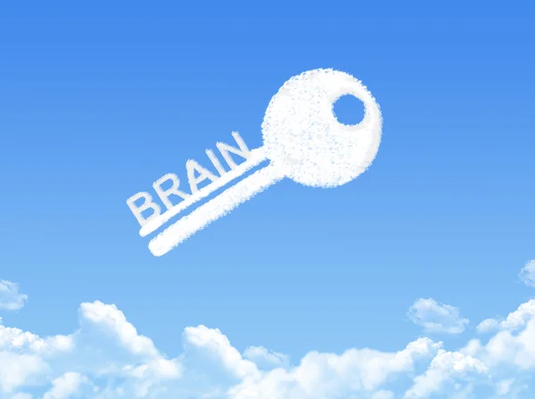 Nyckeln till hjärnan moln form — Stockfoto