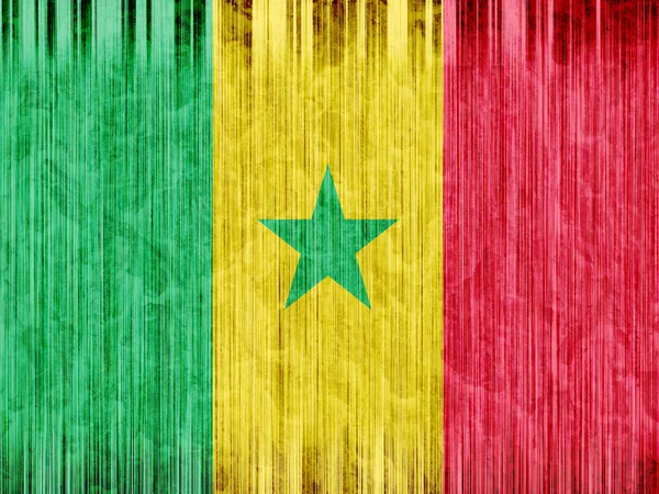 Textur der senegalesischen Flagge — Stockfoto