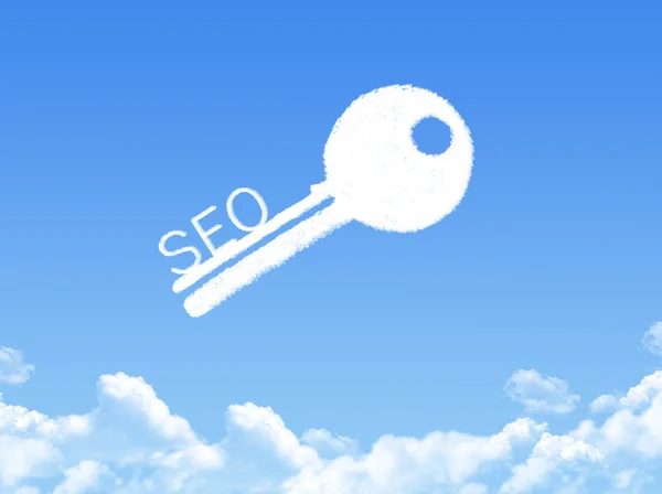 Clave para la forma de nube SEO — Foto de Stock