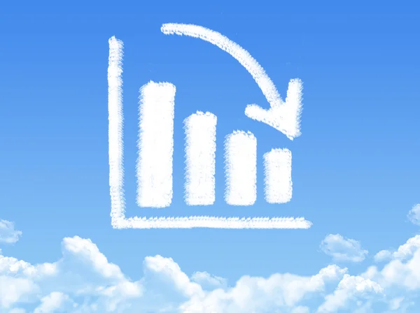 Negócios para baixo forma de nuvem gráfico brilhante — Fotografia de Stock