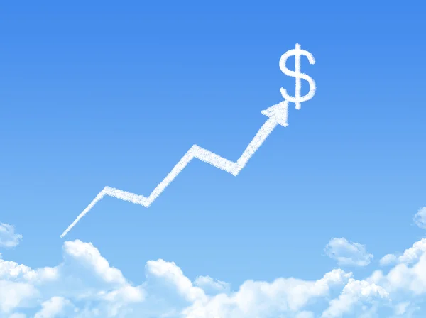 Crescimento progresso seta gráfico forma de nuvem — Fotografia de Stock