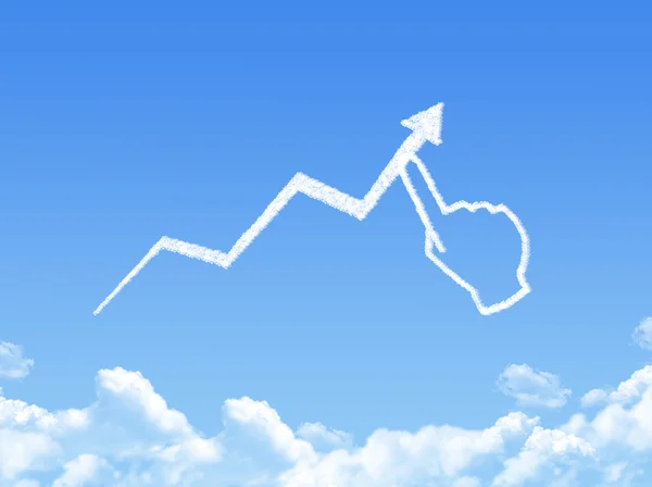 Progreso del crecimiento gráfico de flecha nube forma —  Fotos de Stock