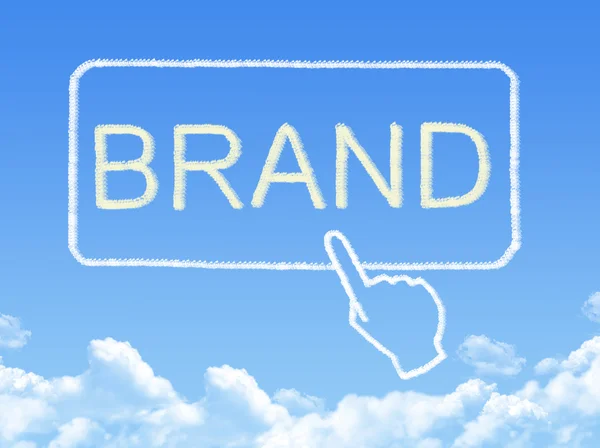 Varumärket meddelande moln form — Stockfoto