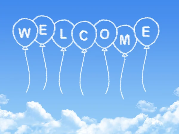 Cloud shaped as welcome Message — Stock Photo, Image