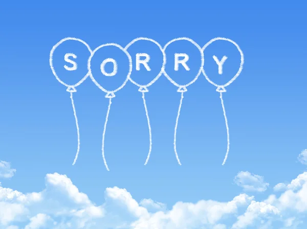 Cloud shaped as sorry Message — Stock Photo, Image