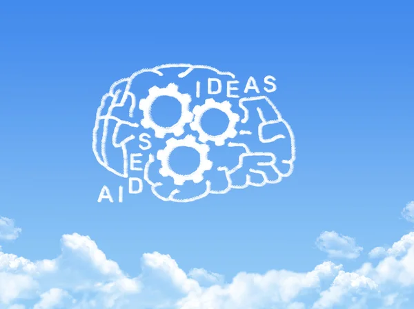 Menschliches Gehirn Konzept Wolkenform — Stockfoto