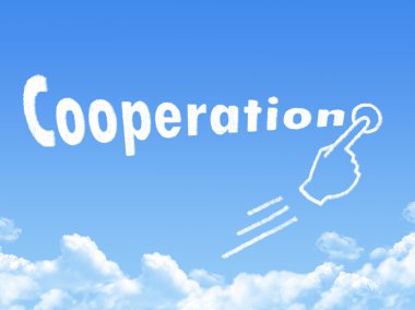 İşbirliği mesajı bulut şekli 