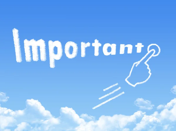 Important message cloud shape — Stock Photo, Image