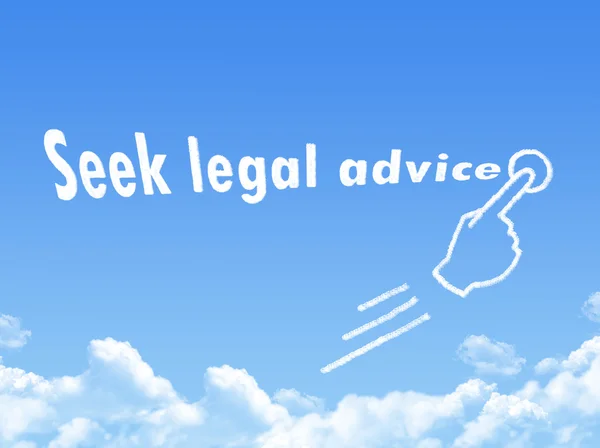 Seek legal advice message cloud shape — Stock Photo, Image