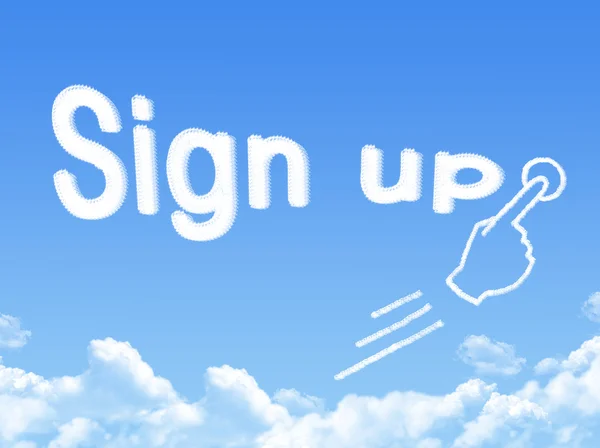 Sign up message cloud shape — Stock Photo, Image