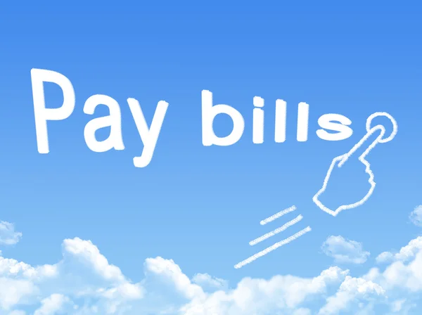 Betala räkningar meddelande moln form — Stockfoto