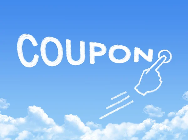 Coupon messaggio forma nuvola — Foto Stock