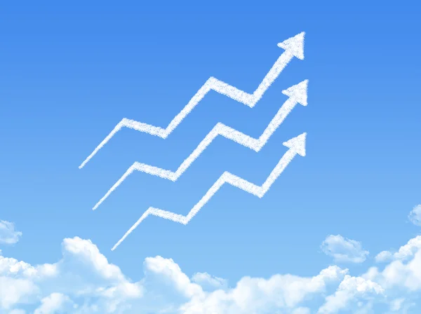 Growth arrow shaped cloud — Stock Photo, Image