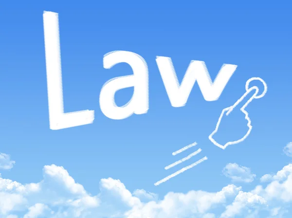 Prawo wiadomość chmura kształt — Zdjęcie stockowe