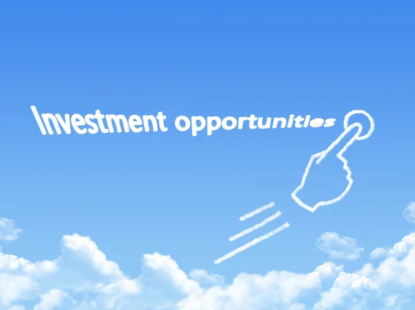 Opportunità di investimento messaggio cloud shape — Foto Stock