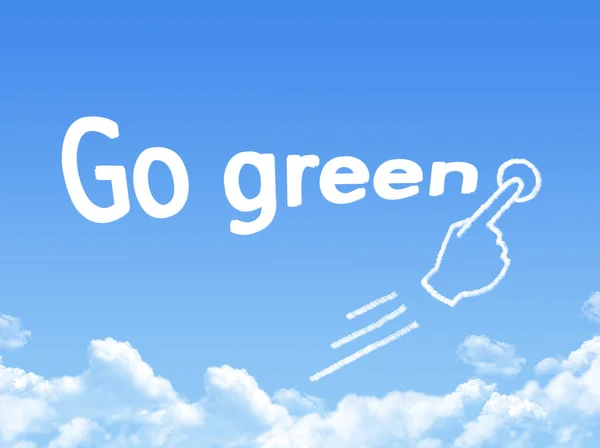 Przejdź zielony wiadomość chmura kształt — Zdjęcie stockowe