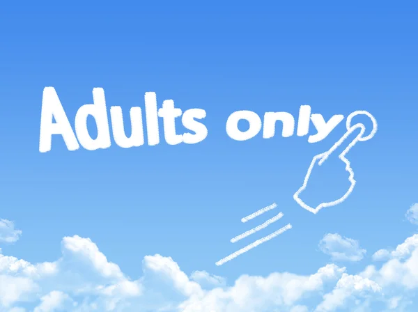 Felnőttek csak üzenetet felhő-alakzat — Stock Fotó