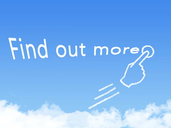 Find out more message cloud shape — стоковое фото