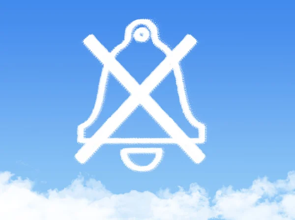 Bell pictogram symbool wolk vorm — Stockfoto