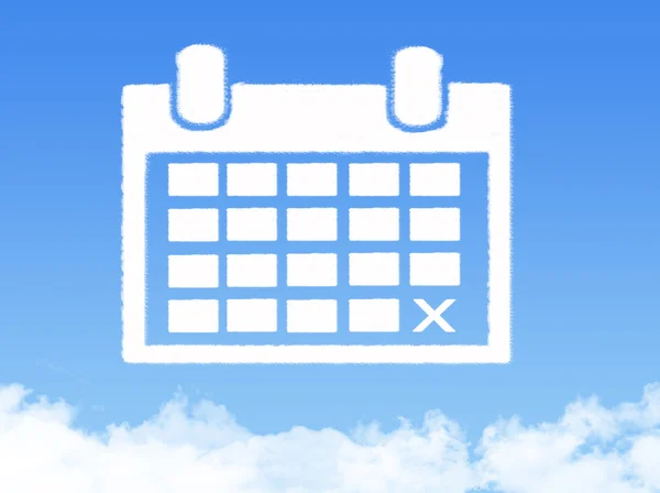 Σύννεφο σχήμα ημερολογίου — Φωτογραφία Αρχείου
