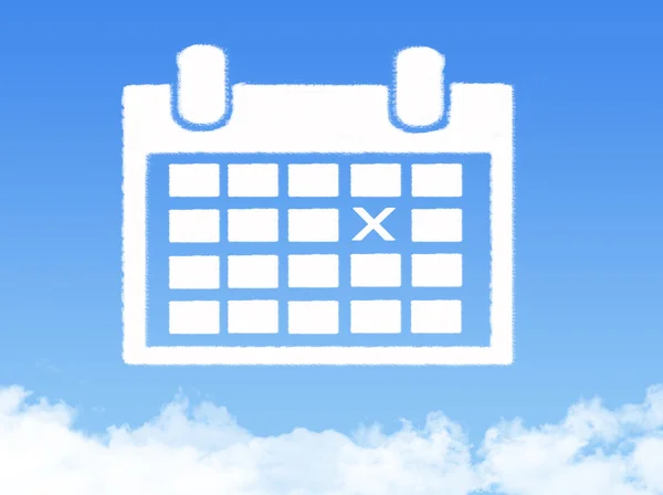 Forma de nuvem de calendário — Fotografia de Stock