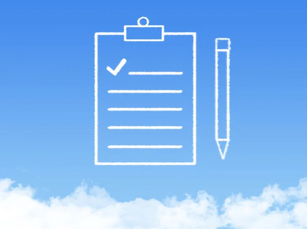 Notepad paper document cloud shape — Stock Photo, Image