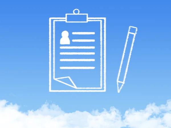 Notepad paper document cloud shape — Stock Photo, Image