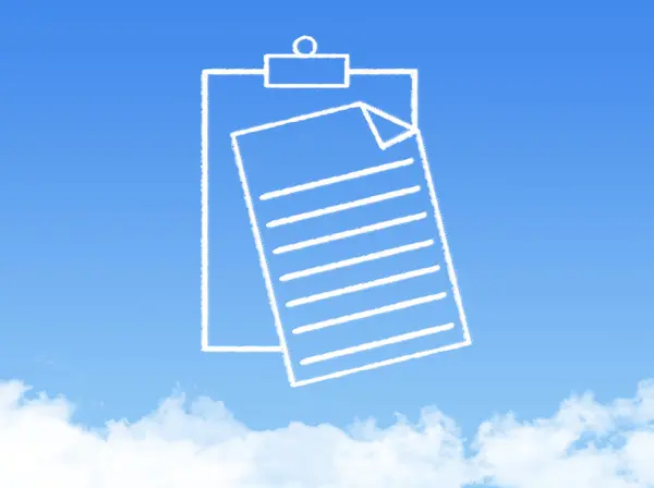 Notepad paper document cloud shape — Stock Photo, Image