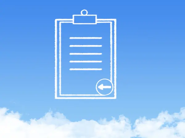 Forma de nube de documento de bloc de notas —  Fotos de Stock