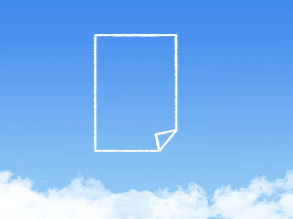 Poznámkový blok papíru dokumentu mrak tvar — Stock fotografie