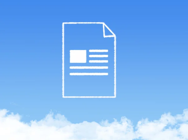 Notizblock Papier Dokument Wolkenform — Stockfoto