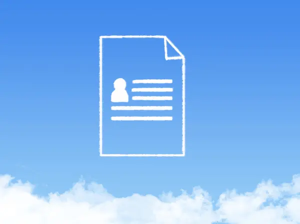 Skrypt dłużny papier dokument chmura kształt — Zdjęcie stockowe