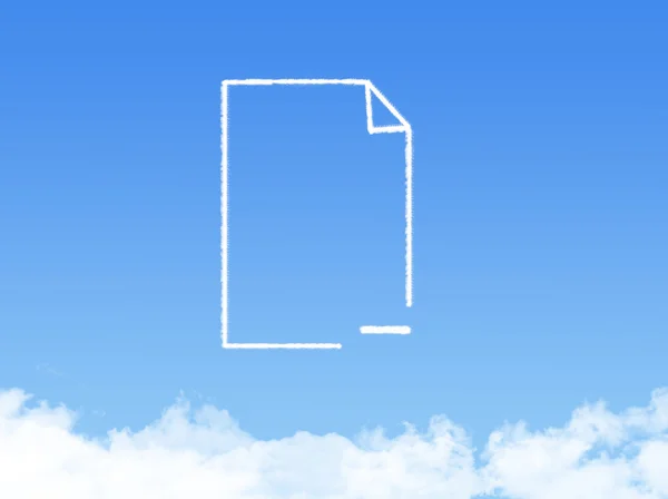 记事本文件文档云的形状 — 图库照片
